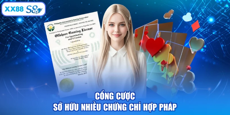 XX88 sở hữu nhiều chứng chỉ hợp pháp